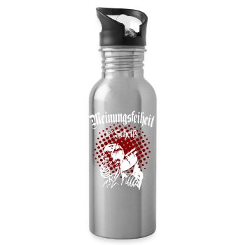 Meinungsfreiheit - Trinkflasche mit integriertem Trinkhalm - Lightsilver - Rechts