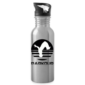 Parkour - Gourde avec paille intégrée - argent clair - Droite