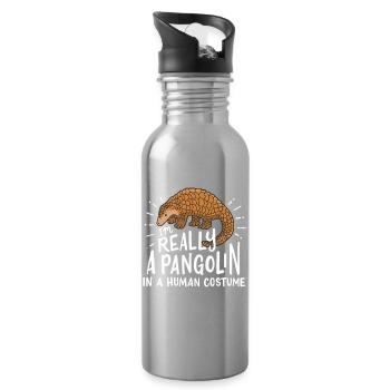 Pangolin - Water bottle with straw - silver - Right