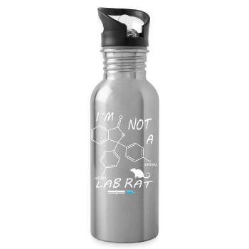 I'm not a lab rat - Water bottle with straw - silver - Right