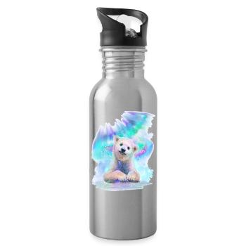 Eisbär - Trinkflasche mit integriertem Trinkhalm - Lightsilver - Rechts