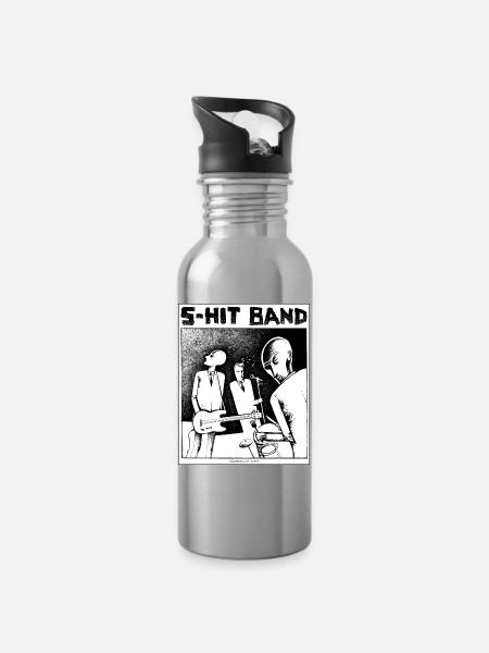 S-HIT BAND - Trinkflasche mit integriertem Trinkhalm - Lightsilver