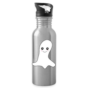 Kawaii Gespenst Geister Halloween Halloweenkostüm - Trinkflasche mit integriertem Trinkhalm - Lightsilver - Rechts