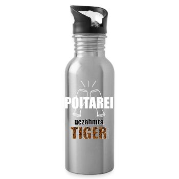 Poitarei gezähmta Tiger - Polterei gezähmter Tiger - Trinkflasche mit integriertem Trinkhalm - Lightsilver - Rechts