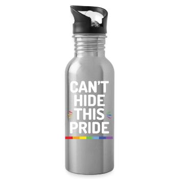 Pride Month - Ich kann diesen Stolz nicht verbergen - Trinkflasche mit integriertem Trinkhalm - Lightsilver - Rechts