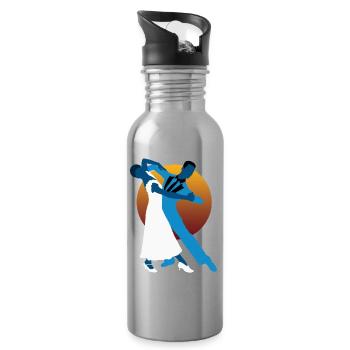 Waltz dancers - Water bottle with straw - silver - Right