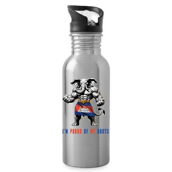 Je suis fier de mes itinéraires au Cambodge - Gourde avec paille intégrée - argent clair - Droite