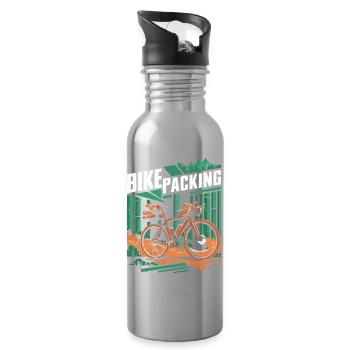 Bike Packing Adventure Scene - Water bottle with straw - silver - Right