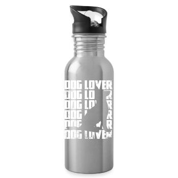 Funny dog lover - Water bottle with straw - silver - Right