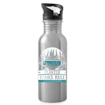 Planted Tanks Rule, Cool Aquarium Design - Water bottle with straw - silver - Right