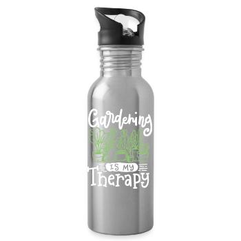 Gartenarbeit Gärtner - Trinkflasche mit integriertem Trinkhalm - Lightsilver - Rechts