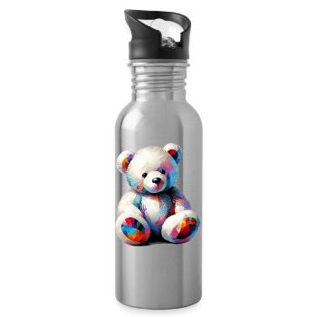 Orso Orsacchiotto Teddybär - Trinkflasche mit integriertem Trinkhalm - Lightsilver - Rechts