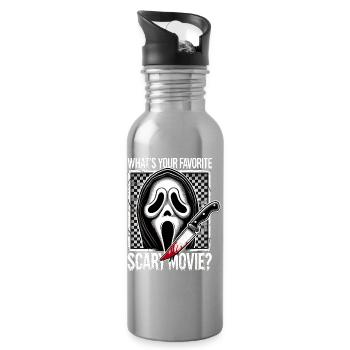 What‘s your favorite scary movie? - Trinkflasche mit integriertem Trinkhalm - Lightsilver - Rechts
