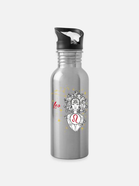 Leo - Trinkflasche mit integriertem Trinkhalm - Lightsilver