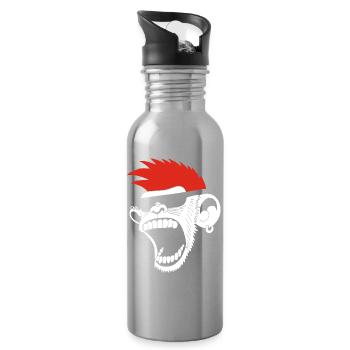 Monkeying - Water bottle with straw - silver - Right