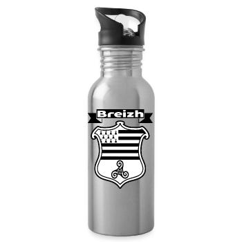 Breizh - Trinkflasche mit integriertem Trinkhalm - Lightsilver - Rechts