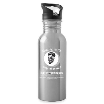 Dancing_on_the_edge_of_reality - Trinkflasche mit integriertem Trinkhalm - Lightsilver - Rechts