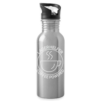 Lagerhelfer Coffee Powered - Trinkflasche mit integriertem Trinkhalm - Lightsilver - Rechts