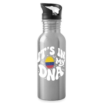 ADN colombien Colombie Drapeau hispanique - Gourde avec paille intégrée - argent clair - Droite