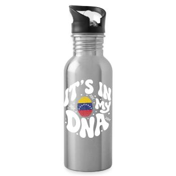 ADN vénézuélien Venezuela Drapeau hispanique - Gourde avec paille intégrée - argent clair - Droite