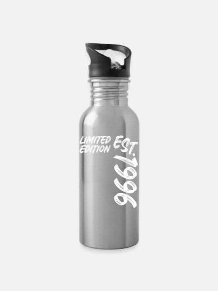 Limited Edition Est. 1996 - Trinkflasche mit integriertem Trinkhalm - Lightsilver