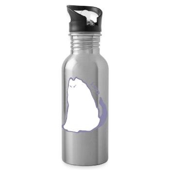 BUH - Trinkflasche mit integriertem Trinkhalm - Lightsilver - Rechts