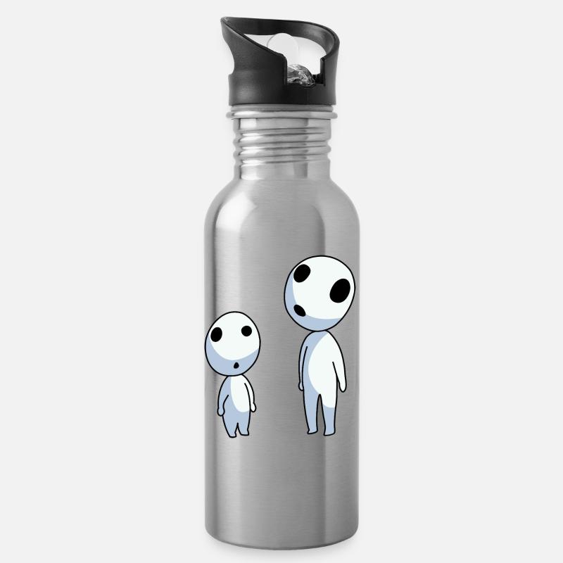 Waldgeister - Trinkflasche mit integriertem Trinkhalm - Lightsilver
