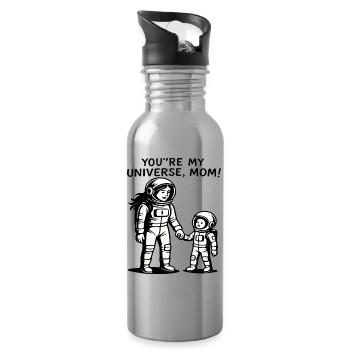 Du bist meine Universumsmutter - Trinkflasche mit integriertem Trinkhalm - Lightsilver - Rechts