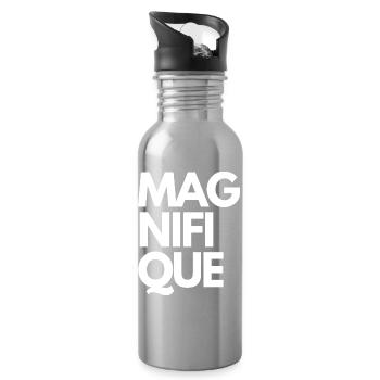 Magnifique - Water bottle with straw - silver - Right