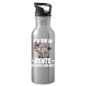 Je suis à la retraite de l’humour - Gourde avec paille intégrée - argent clair - Droite