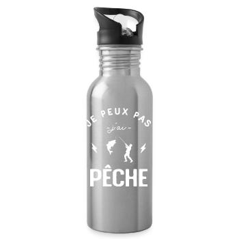 I can't I fished fisherman humor - Water bottle with straw - silver - Right