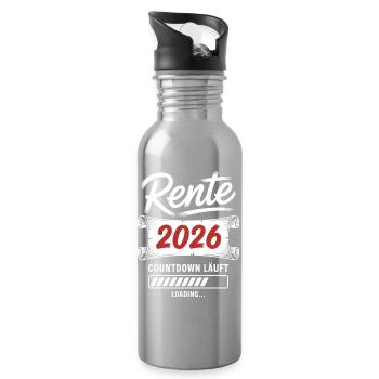 Rente 2026 Countdown läuft - Trinkflasche mit integriertem Trinkhalm - Lightsilver - Rechts