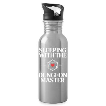 Sleeping with the DM - Funny D'n'D T-Shi - Water bottle with straw - silver - Right