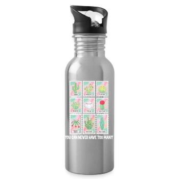 Witzige Sukkulenten-Kaktus-Sammler - Trinkflasche mit integriertem Trinkhalm - Lightsilver - Rechts