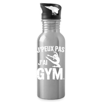 Gymnastik Geschenk Ich kann nicht Ich habe Gym - Trinkflasche mit integriertem Trinkhalm - Lightsilver - Rechts