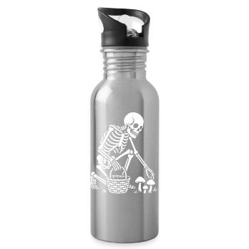Skeleton Harvest: Mushroom Basket - Water bottle with straw - silver - Right
