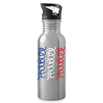 Souvenirs de Provence en France Couleurs - Gourde avec paille intégrée - argent clair - Droite