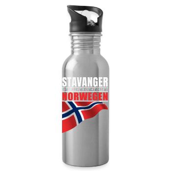 Stavanger - Water bottle with straw - silver - Right