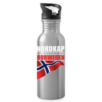 North cape - Water bottle with straw - silver - Right