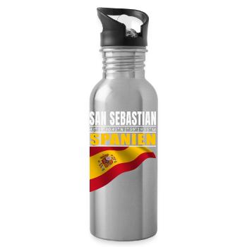 San Sebastian - Trinkflasche mit integriertem Trinkhalm - Lightsilver - Rechts