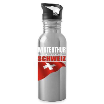 Winterthur - Trinkflasche mit integriertem Trinkhalm - Lightsilver - Rechts