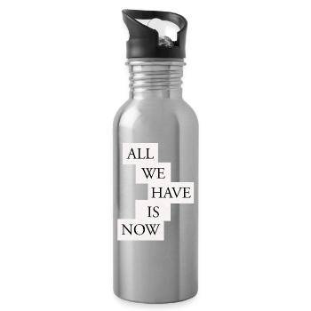 All we have is now - Black/White - Water bottle with straw - silver - Right