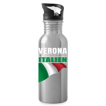 Vérone - Gourde avec paille intégrée - argent clair - Droite