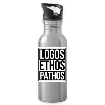 Logos Ethos Pathos Rhétorique Étudiant en Philosophie - Gourde avec paille intégrée - argent clair - Droite