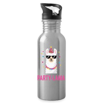 Lama Kostüm Fasching Karneval Gruppe Damen Herren - Trinkflasche mit integriertem Trinkhalm - Lightsilver - Rechts