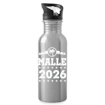 Palmiers de Majorque 2026 - Gourde avec paille intégrée - argent clair - Droite