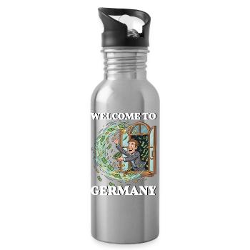 Parti allemand Lustig Steuern - Gourde avec paille intégrée - argent clair - Droite
