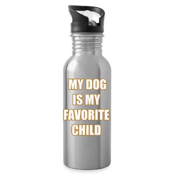 My Dog Is My Favorite Child Funny Dog Shirt - Trinkflasche mit integriertem Trinkhalm - Lightsilver - Rechts