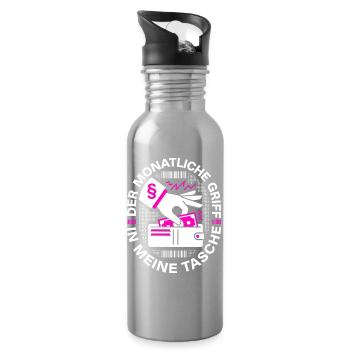 Der Monatliche Griff In Meine Tasche - Trinkflasche mit integriertem Trinkhalm - Lightsilver - Rechts
