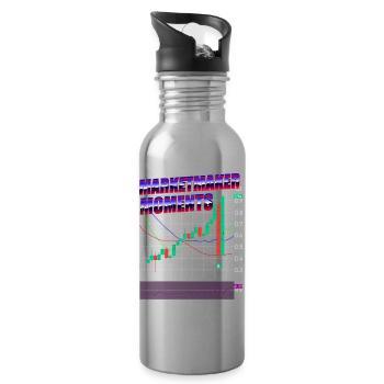Trading Trading Exchange Crypto Stocks - Water bottle with straw - silver - Right